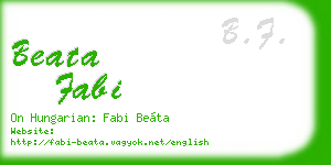 beata fabi business card